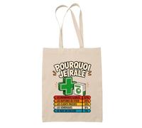 Planetee Tote Bag Pourquoi Je Rale Pharmacien Pourquoi je râle homme | Sac de Plage en Toile de Coton Épaule | Idée Cadeau Homme Papa Anniversaire Noël | Imprimé en Bretagne
