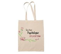 Planetee Tote Bag Psychologue d'Exception | Idée Cadeau Collègue Travail Retraite Sac Cabas Réutilisable