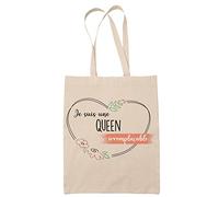 Planetee Tote Bag Queen Irremplaçable | Idée Cadeau Amie - Copine Friendship Amitié Anniversaire Noël Sac Cabas Réutilisable