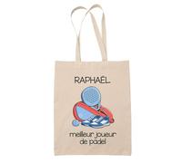 Planetee Tote bag Raphaël Meilleur joueur de padel - Sac Cabas Cadeau pour Sportif ou Fête des Pères