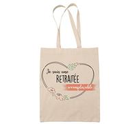 Planetee Tote Bag Retraitée Irremplaçable | Idée Cadeau Travail Boulot Métier Départ Retraite Collègue Femme Anniversaire Noël Sac Cabas Réutilisable