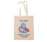 Planetee Tote bag Roland Meilleur joueur de padel - Sac Cabas Cadeau pour Sportif ou Fête des Pères