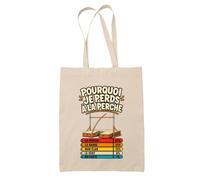 Planetee Tote Bag Saut à la Perche Pourquoi je perds | Sac de Plage en Toile de Coton Épaule | Idée Cadeau Homme Femme Anniversaire Noël | Imprimé en Bretagne