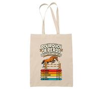 Planetee Tote Bag Saut d'Obstacles Pourquoi je perds | Sac de Plage en Toile de Coton Épaule | Idée Cadeau Homme Femme Anniversaire Noël | Imprimé en Bretagne