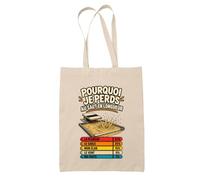 Planetee Tote Bag Saut en Longueur Pourquoi je perds | Sac de Plage en Toile de Coton Épaule | Idée Cadeau Homme Femme Anniversaire Noël | Imprimé en Bretagne