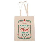 Planetee Tote bag Simon Magie de noël Rectangle - Sac Shopping - Secret santa Cadeau Noël Humour Insolite Collègue
