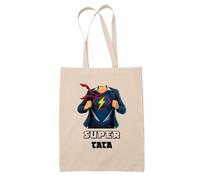 Planetee Tote bag Super Tata | Sac en toile coton Original Cadeau Anniversaire Noël Humour fête des mères