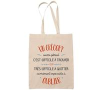 Planetee Tote Bag Un Grégoire Aussi Génial Sac Cabas Coton Fairtrade Réutilisable pour Courses, Travail ou Transport - Cadeau Original Famille Collègue Retraitée