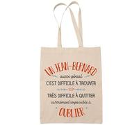 Planetee Tote Bag Un Jean-Baptiste Aussi Génial Sac Cabas Coton Fairtrade Réutilisable pour Courses, Travail ou Transport - Cadeau Original Famille Collègue Retraitée