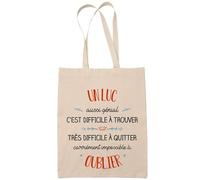 Planetee Tote Bag Un Loup Aussi Génial Sac Cabas Coton Fairtrade Réutilisable pour Courses, Travail ou Transport - Cadeau Original Famille Collègue Retraitée