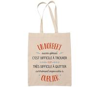 Planetee Tote Bag Un Nolhan Aussi Génial Sac Cabas Coton Fairtrade Réutilisable pour Courses, Travail ou Transport - Cadeau Original Famille Collègue Retraitée