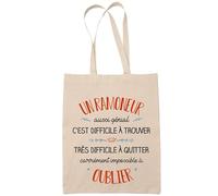 Planetee Tote Bag Un Ramoneur Aussi Génial Sac Cabas Coton Fairtrade Réutilisable pour Courses, Travail ou Transport - Cadeau Original Famille Collègue Retraitée