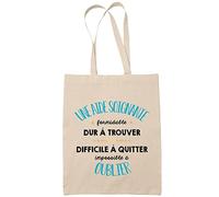 Planetee Tote Bag Une Aide Soignante Formidable beige | Sac coton cabas réutilisable cadeau amie collègue de travail, départ retraite