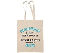 Planetee Tote Bag Une Documentaliste Formidable beige | Sac coton cabas réutilisable cadeau amie collègue de travail, départ retraite