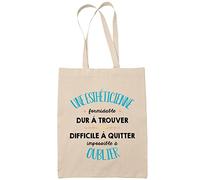 Planetee Tote Bag Une Esthéticienne Formidable beige | Sac coton cabas réutilisable cadeau amie collègue de travail, départ retraite