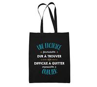 Planetee Tote Bag Une Factrice Formidable noir | Sac coton cabas réutilisable cadeau amie collègue de travail, départ retraite