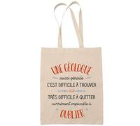 Planetee Tote Bag Une Géologue Aussi Géniale Sac Cabas Coton Fairtrade Réutilisable pour Courses, Travail ou Transport - Cadeau Original Famille Collègue Retraitée