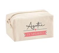 Planetee Trouse Multifonction Agathe en Vacances | Trousse Scolaire Maquillage Idée Cadeau Collègue Noël Anniversaire | Trousse pour Fournitures Scolaires et de Bureau