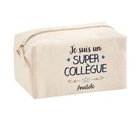 Planetee Trouse Multifonction Anatole Super Collègue | Trousse Scolaire Fournitures Bureau Maquillage Idée Cadeau Collègue Noël Anniversaire