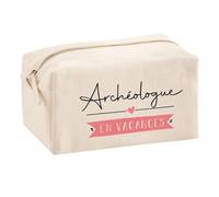 Planetee Trouse Multifonction Archéologue en Vacances | Trousse Scolaire Fournitures Bureau Maquillage Idée Cadeau Collègue Noël Anniversaire