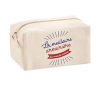 Planetee Trouse Multifonction Armurière Meilleure du Monde | Trousse Scolaire Maquillage Idée Cadeau Collègue Noël Anniversaire | Trousse pour Fournitures Scolaires et de Bureau