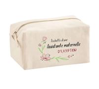 Planetee Trouse Multifonction Assistante Maternelle d'exception | Trousse Scolaire Fournitures Bureau Maquillage Idée Cadeau Collègue Noël Anniversaire