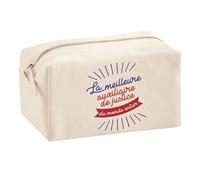 Planetee Trouse Multifonction Auxiliaire de Justice Meilleure du Monde | Trousse Scolaire Maquillage Idée Cadeau Collègue Noël Anniversaire | Trousse pour Fournitures Scolaires et de Bureau