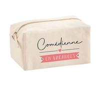 Planetee Trouse Multifonction Comédienne en Vacances | Trousse Scolaire Fournitures Bureau Maquillage Idée Cadeau Collègue Noël Anniversaire