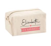 Planetee Trouse Multifonction Elisabeth en Vacances | Trousse Scolaire Maquillage Idée Cadeau Collègue Noël Anniversaire | Trousse pour Fournitures Scolaires et de Bureau