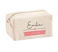 Planetee Trouse Multifonction Emilie en Vacances | Trousse Scolaire Maquillage Idée Cadeau Collègue Noël Anniversaire | Trousse pour Fournitures Scolaires et de Bureau