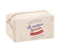 Planetee Trouse Multifonction Épicier Meilleur du Monde | Trousse Scolaire Maquillage Idée Cadeau Collègue Noël Anniversaire | Trousse pour Fournitures Scolaires et de Bureau