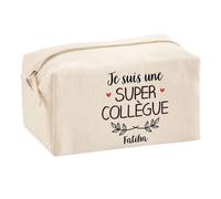 Planetee Trouse Multifonction Fatiha Super Collègue | Trousse Scolaire Fournitures Bureau Maquillage Idée Cadeau Collègue Noël Anniversaire