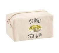 Planetee Trouse Multifonction Frites C'est la Vie | Trousse Scolaire Fournitures Bureau Maquillage Idée Cadeau Collègue Noël Anniversaire