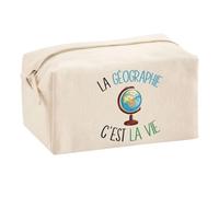 Planetee Trouse Multifonction Géographie C'est la Vie | Trousse Scolaire Fournitures Bureau Maquillage Idée Cadeau Collègue Noël Anniversaire