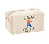 Planetee Trouse Multifonction Karaté C'est la Vie | Trousse Scolaire Maquillage Idée Cadeau Collègue Noël Anniversaire | Trousse pour Fournitures Scolaires et de Bureau