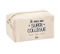 Planetee Trouse Multifonction Léo Super Collègue | Trousse Scolaire Maquillage Idée Cadeau Collègue Noël Anniversaire | Trousse pour Fournitures Scolaires et de Bureau