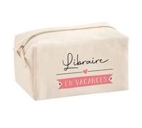 Planetee Trouse Multifonction Libraire en Vacances | Trousse Scolaire Fournitures Bureau Maquillage Idée Cadeau Collègue Noël Anniversaire