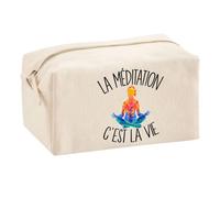Planetee Trouse Multifonction Méditation Femme C'est la Vie | Trousse Scolaire Fournitures Bureau Maquillage Idée Cadeau Collègue Noël Anniversaire