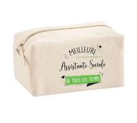 Planetee Trouse Multifonction Meilleure Assistante Sociale de Tous Les Temps | Trousse Scolaire Fournitures Bureau Maquillage Idée Cadeau Collègue Noël Anniversaire