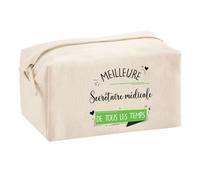 Planetee Trouse Multifonction Meilleure Secrétaire Médicale de Tous Les Temps | Trousse Scolaire Fournitures Bureau Maquillage Idée Cadeau Collègue Noël Anniversaire