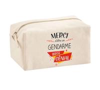 Planetee Trouse Multifonction Merci Gendarme Génial | Trousse Scolaire Maquillage Idée Cadeau Collègue Noël Anniversaire | Trousse pour Fournitures Scolaires et de Bureau