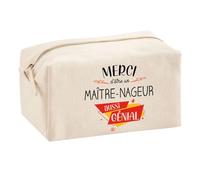 Planetee Trouse Multifonction Merci Maître-Nageur Génial | Trousse Scolaire Maquillage Idée Cadeau Collègue Noël Anniversaire | Trousse pour Fournitures Scolaires et de Bureau
