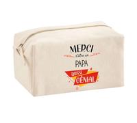 Planetee Trouse Multifonction Merci Papa Génial | Trousse Scolaire Fournitures Bureau Maquillage Idée Cadeau Collègue Noël Anniversaire
