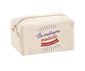 Planetee Trouse Multifonction Modiste Meilleure du Monde | Trousse Scolaire Maquillage Idée Cadeau Collègue Noël Anniversaire | Trousse pour Fournitures Scolaires et de Bureau