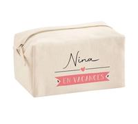 Planetee Trouse Multifonction Nina en Vacances | Trousse Scolaire Maquillage Idée Cadeau Collègue Noël Anniversaire | Trousse pour Fournitures Scolaires et de Bureau