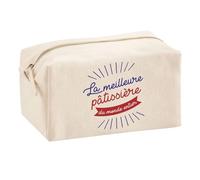 Planetee Trouse Multifonction Pâtissière Meilleure du Monde | Trousse Scolaire Maquillage Idée Cadeau Collègue Noël Anniversaire | Trousse pour Fournitures Scolaires et de Bureau