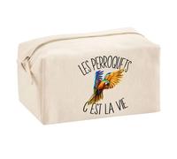 Planetee Trouse Multifonction Perroquet C'est la Vie | Trousse Scolaire Fournitures Bureau Maquillage Idée Cadeau Collègue Noël Anniversaire
