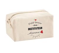 Planetee Trouse Multifonction Petit Bazar d'un Instituteur d'amour | Trousse Scolaire Maquillage Idée Cadeau Collègue Noël Anniversaire | Trousse pour Fournitures Scolaires et de Bureau