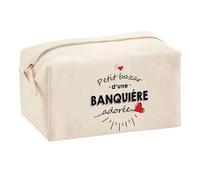 Planetee Trouse Multifonction Petit Bazar d'une Banquière adorée | Trousse Scolaire Fournitures Bureau Maquillage Idée Cadeau Collègue Noël Anniversaire