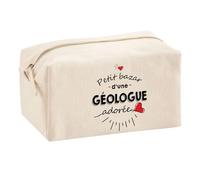 Planetee Trouse Multifonction Petit Bazar d'une Géologue adorée | Trousse Scolaire Maquillage Idée Cadeau Collègue Noël Anniversaire | Trousse pour Fournitures Scolaires et de Bureau